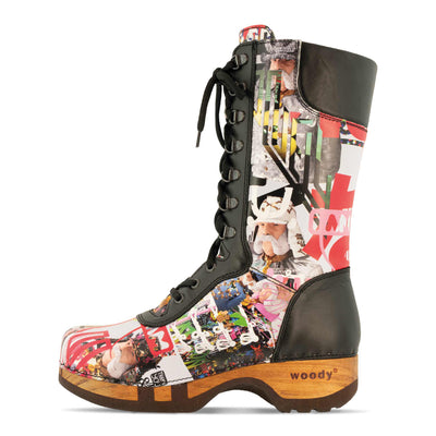 Ramona von woody Schuhe. Damen Stiefel mit hohem Schaft bestellen. Holzclog Stiefel. Holzstiefel. Stiefel für Damen handgemacht. Handgemachte Stiefel kaufen., farbe: nero (schwarz)Ramona von woody Schuhe. Damen Stiefel mit hohem Schaft bestellen. Holzclog Stiefel. Holzstiefel. Stiefel für Damen handgemacht. Handgemachte Stiefel kaufen., farbe: kaiser franz joseph design (multicolor)