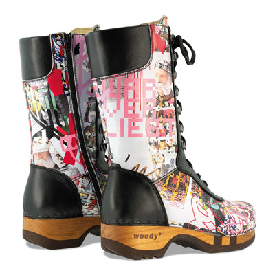 Ramona von woody Schuhe. Damen Stiefel mit hohem Schaft bestellen. Holzclog Stiefel. Holzstiefel. Stiefel für Damen handgemacht. Handgemachte Stiefel kaufen., farbe: nero (schwarz)Ramona von woody Schuhe. Damen Stiefel mit hohem Schaft bestellen. Holzclog Stiefel. Holzstiefel. Stiefel für Damen handgemacht. Handgemachte Stiefel kaufen., farbe: kaiser franz joseph design (multicolor)