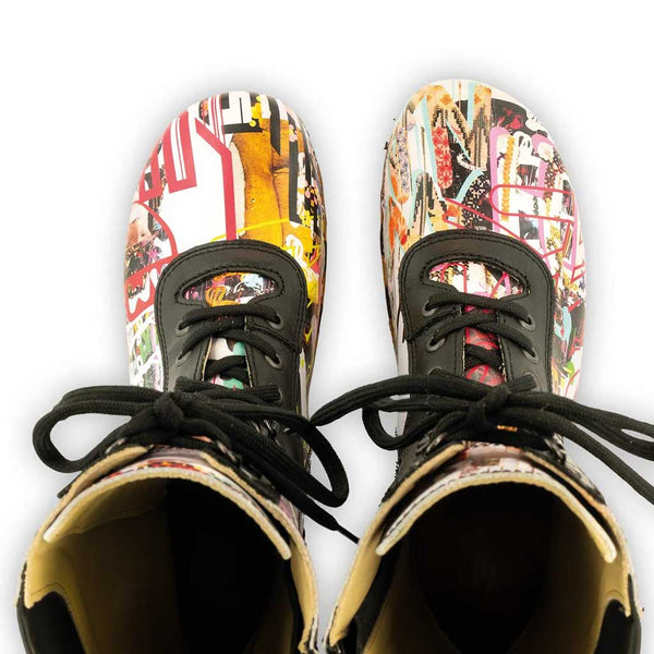 [Kaiser Franz Joseph] Ramona Clog Stiefel von woody Schuhe. Damen Stiefel mit hohem Schaft bestellen. Holzclog Stiefel. Holzstiefel. Stiefel für Damen handgemacht. Handgemachte Stiefel kaufen., farbe: kaiser franz joseph design (multicolor)