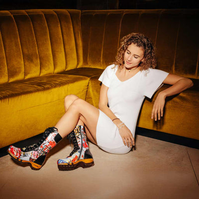 [Kaiser Franz Joseph] Ramona von woody Schuhe. Damen Stiefel mit hohem Schaft bestellen. Holzclog Stiefel. Holzstiefel. Stiefel für Damen handgemacht. Handgemachte Stiefel kaufen., farbe: kaiser franz joseph design (multicolor)