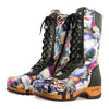 [Sex & Rock'n'Roll] Kaiser Franz Joseph] Heike, clog lammfell gefütterter clog stiefel damen mit biegsamer nachhaltiger holzsohle, farbe: sex & rock'n'roll (multicolor), holzclogs woody, woody schuhe, woody shoes, handgemachte holzschuhe aus österreich, kärnten
