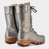 [Titan] Ramona von woody Schuhe. Damen Stiefel mit hohem Schaft bestellen. Holzclog Stiefel. Holzstiefel. Stiefel für Damen handgemacht. Handgemachte Stiefel kaufen., farbe: titan