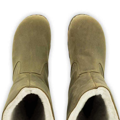 [Olivia] Rose Damen Clog Fell Schlupfstiefel mit biegsamer nachhaltiger holzsohle, holzclogs woody, woody schuhe, woody shoes, handgemachte holzschuhe aus österreich, kärnten, farbe: olivia (olivgruen)