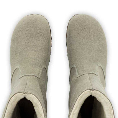 [Sabbia] Rose Damen Clog Fell Schlupfstiefel mit biegsamer nachhaltiger holzsohle, holzclogs woody, woody schuhe, woody shoes, handgemachte holzschuhe aus österreich, kärnten, farbe: sabbia (sand)