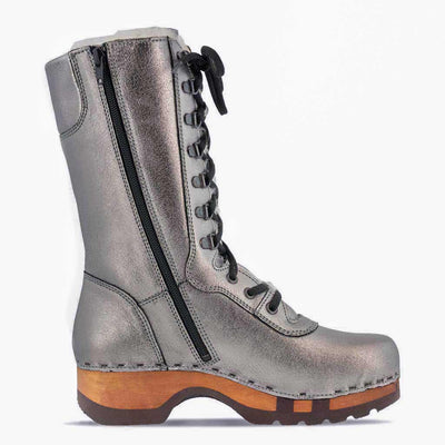 [Titan] clogs damen rosanna winter stiefel. winter stiefel, winterclogs, winterclog. damenstiefel clogs leder. damen stiefel leder gefüttert bestellen, winterclogs, stiefel mit holzschuhe, holzclogs stiefeln kaufen. farbe: titan