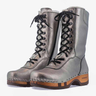 [Titan] clogs damen rosanna winter stiefel. winter stiefel, winterclogs, winterclog. damenstiefel clogs leder. damen stiefel leder gefüttert bestellen, winterclogs, stiefel mit holzschuhe, holzclogs stiefeln kaufen. farbe: titan