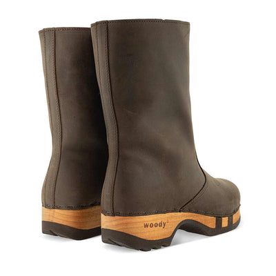 rose, farbe: caffe, clog schlupfstiefel damen mit biegsamer nachhaltiger holzsohle, holzclogs woody, woody schuhe, woody shoes, handgemachte holzschuhe aus österreich, kärnten