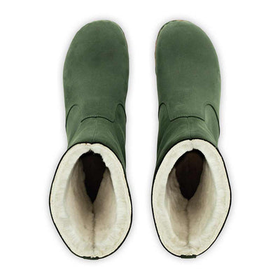 rose, farbe: forest (waldgruen), clog schlupfstiefel damen mit biegsamer nachhaltiger holzsohle, holzclogs woody, woody schuhe, woody shoes, handgemachte holzschuhe aus österreich, kärnten