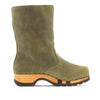 rose, farbe: olivia (olivgruen), clog schlupfstiefel damen mit biegsamer nachhaltiger holzsohle, holzclogs woody, woody schuhe, woody shoes, handgemachte holzschuhe aus österreich, kärnten