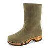 rose, farbe: olivia (olivgruen), clog schlupfstiefel damen mit biegsamer nachhaltiger holzsohle, holzclogs woody, woody schuhe, woody shoes, handgemachte holzschuhe aus österreich, kärnten