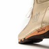 roxy, clog sneakers für damen mit hohem schaft und biegsamer nachhaltiger holzsohle, farbe: gold (glattleder), holzclogs woody, woody schuhe, woody shoes, handgemachte holzschuhe aus österreich, kärnten
