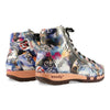Roxy Clogs Damen Sneaker Argentino von woody Schuhe. Clogs Damen roxy, clog sneakers für damen mit hohem schaft und biegsamer nachhaltiger holzsohle, farbe: sex & rock'n'roll (multicolor-print), holzclogs woody, woody schuhe, woody shoes, handgemachte holzschuhe aus österreich, kärnten