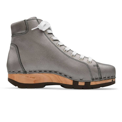 [Titan] Roxy Clogs Damen Sneaker Argentino von woody Schuhe. Clogs Damen roxy, clog sneakers für damen mit hohem schaft und biegsamer nachhaltiger holzsohle, farbe: titan, holzclogs woody, woody schuhe, woody shoes, handgemachte holzschuhe aus österreich, kärnten