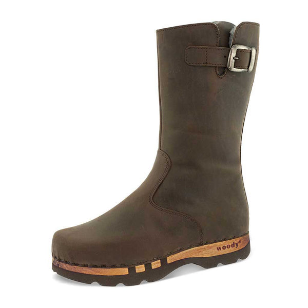 [Caffe] Sandro Herren Clog Stiefel von woody Schuhe. Herrenclogs mit biegsamer Holzsohle von woody Schuhe, Herrenclog von woody Schuhe. Clogs mit biegsamer Holzsohle und holzfußbett. Herrenclogs, Holzclogs kaufen. Clogs online bestellen. Handgemachte Herrenstiefel, farbe: caffe (kaffebraun)