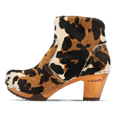 [Fell Kombi] Tanja Damen Clog Stiefelette, woody holzschuhe. tanya ankle boots gefüttert, damenstiefel, stiefel, damenclogs mit flexibler, biegsamer holzsohle. holzclogs, clogs damen knöchel stiefel, damen clogs mit fussbett. ankleboots holz schuhe, holzclog, holzschuhe kaufen, farbe: creme