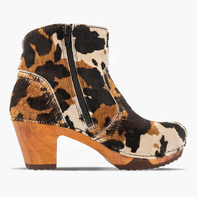 [Fell Kombi] Tanja Damen Clog Stiefelette, woody holzschuhe. tanya ankle boots gefüttert, damenstiefel, stiefel, damenclogs mit flexibler, biegsamer holzsohle. holzclogs, clogs damen knöchel stiefel, damen clogs mit fussbett. ankleboots holz schuhe, holzclog, holzschuhe kaufen, farbe: creme