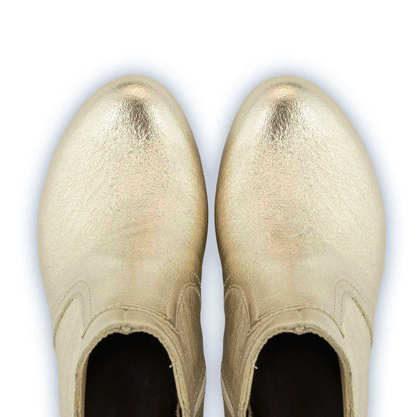 [Gold] Tanja Damen Clog Stiefelette, woody holzschuhe. tanja ankle boots gefüttert, damenstiefel, stiefel, damenclogs mit flexibler, biegsamer holzsohle. holzclogs, clogs damen knöchel stiefel, damen clogs mit fussbett. ankleboots holz schuhe, holzclog, holzschuhe kaufen, Farbe: gold