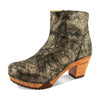 [Noirgold] clogs damen tanja woody holzschuhe. tanja ankle boots gefüttert, damenstiefel, stiefel, damenclogs mit flexibler, biegsamer holzsohle. holzclogs, clogs damen knöchel stiefel, damen clogs mit fussbett. ankleboots holz schuhe, holzclog, holzschuhe kaufen, Farbe: noirgold (gold mit schwarzen cracks)