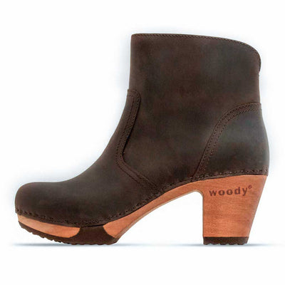 [Caffe] clogs damen tanja woody holzschuhe. ankle boots gefüttert, damenstiefel, stiefel, damenclogs mit flexibler, biegsamer holzsohle. damen clogs mit fussbett. ankleboots holz schuhe, holzclog, holzschuhe kaufen, farbe: caffe
