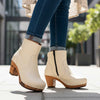 [Creme] clogs damen tanja woody holzschuhe. tanya ankle boots gefüttert, damenstiefel, stiefel, damenclogs mit flexibler, biegsamer holzsohle. holzclogs, clogs damen knöchel stiefel, damen clogs mit fussbett. ankleboots holz schuhe, holzclog, holzschuhe kaufen, farbe: creme