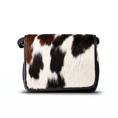 woody Klara - praktische Handtasche Damen in Fell Natur-Schwarz, Ansicht 3, handgemacht in Österreich