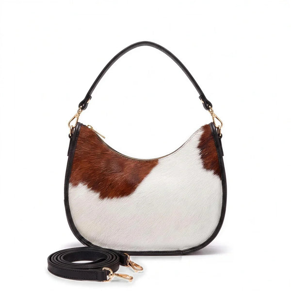 woody Luna - elegante Hobo-Tasche in Fell Natur-Schwarz, Ansicht 4, handgemacht in Österreich