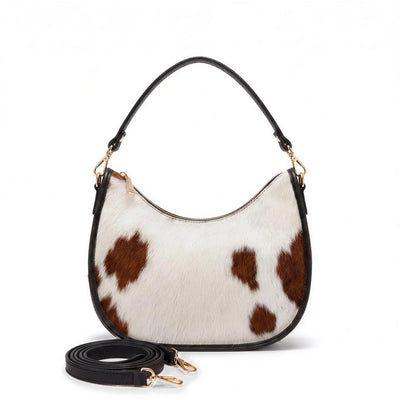woody Luna - elegante Hobo-Tasche in Fell Natur-Schwarz, Ansicht 3, handgemacht in Österreich