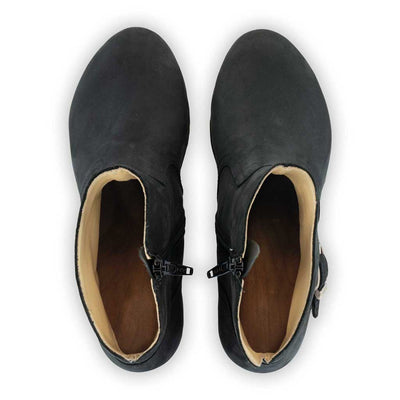 [Nero] Stiefelette Damen Tina woody Schuhe. Damen Stiefelette mit Absatz. Clog mit Kalbslederfutter als Damenstiefel. Damenclogs, Damen Clogs - Clogs Damen. Holzschuhe für Damen, Damen Clogs, Holzclogs, Damen Pantoletten mit Holzsohle. Farbe: nero (schwarz)