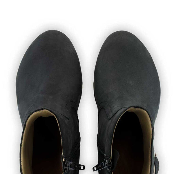 [Nero] Tina Damen Clog Stiefelette woody Schuhe. Damen Stiefelette mit Absatz. Clog mit Kalbslederfutter als Damenstiefel. Damenclogs, Damen Clogs - Clogs Damen. Holzschuhe für Damen, Damen Clogs, Holzclogs, Damen Pantoletten mit Holzsohle. Farbe: nero (schwarz)