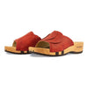 vanessa, pantoletten clogs damen mit biegsamer nachhaltiger holzsohle, der bestseller, farbe: rosso-rot, holzclogs woody, woody schuhe, woody shoes, handgemachte holzschuhe aus österreich, kärnten