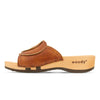 vanessa, pantoletten clogs damen mit biegsamer nachhaltiger holzsohle, der bestseller, farbe: safor (braun), holzclogs woody, woody schuhe, woody shoes, handgemachte holzschuhe aus österreich, kärnten