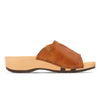 vanessa, pantoletten clogs damen mit biegsamer nachhaltiger holzsohle, der bestseller, farbe: safor (braun), holzclogs woody, woody schuhe, woody shoes, handgemachte holzschuhe aus österreich, kärnten