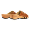 vanessa, pantoletten clogs damen mit biegsamer nachhaltiger holzsohle, der bestseller, farbe: safor (braun), holzclogs woody, woody schuhe, woody shoes, handgemachte holzschuhe aus österreich, kärnten