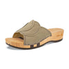 vanessa, pantoletten clogs damen mit biegsamer nachhaltiger holzsohle, der bestseller, farbe: sand-warm_grey, holzclogs woody, woody schuhe, woody shoes, handgemachte holzschuhe aus österreich, kärnten