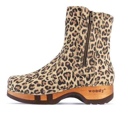 Veronika-Damen-Clog-Stiefelette-woody-farbe: wildcat (animalprint), ganzjahres, kalbslederfutter