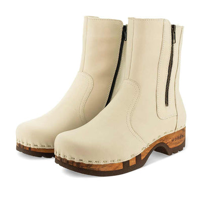 Veronika-Damen-Clog-Stiefelette-woody-farbe: creme (naturweiss), ganzjahres, kalbslederfutter