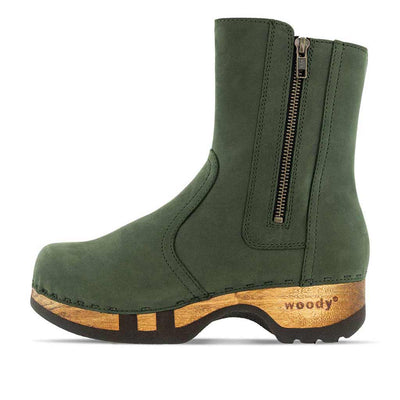 Veronika-Damen-Clog-Stiefelette-woody-farbe: forest (waldgruen), ganzjahres, kalbslederfutter