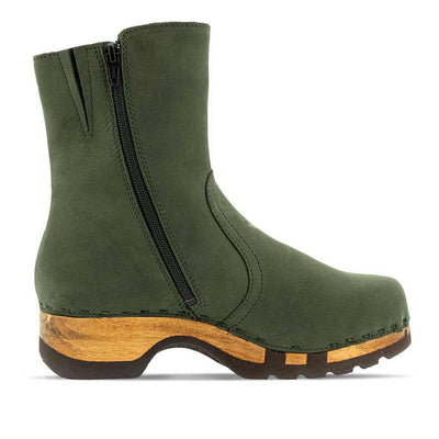 Veronika-Damen-Clog-Stiefelette-woody-farbe: forest (waldgruen), ganzjahres, kalbslederfutter