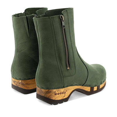 Veronika-Damen-Clog-Stiefelette-woody-farbe: forest (waldgruen), ganzjahres, kalbslederfutter