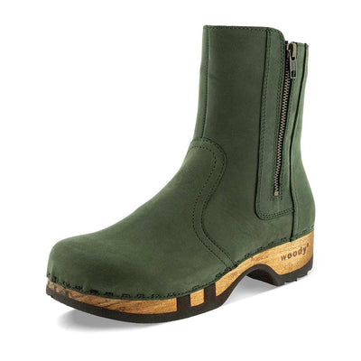 Veronika-Damen-Clog-Stiefelette-woody-farbe: forest (waldgruen), ganzjahres, kalbslederfutter