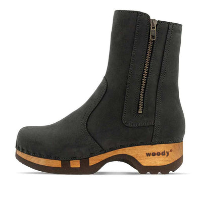 Veronika-Damen-Clog-Stiefelette-woody-farbe: nero (schwarz), ganzjahres, kalbslederfutter