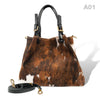 [A01] Victoria - praktische Tote Bag Handtasche aus Fell Natur und Schwarzem Leder