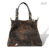 [A02] Victoria - praktische Tote Bag Handtasche aus Fell Natur und Schwarzem Leder
