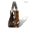 [A02] Victoria - praktische Tote Bag Handtasche aus Fell Natur und Schwarzem Leder