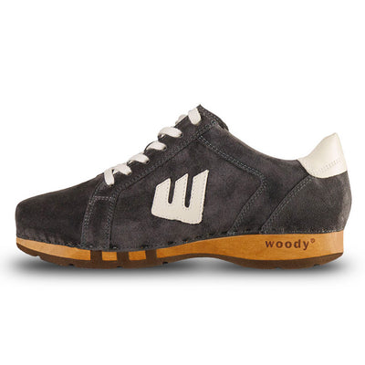 [Graphit-Creme] Wayne Herren Clog Sneaker, Herrenclog Sneaker, sneakers clogs herren mit biegsamer nachhaltiger holzsohle, der bestseller, holzclogs woody, woody schuhe, woody shoes, handgemachte holzschuhe aus österreich, kärnten, farbe: navi-creme