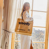 woody Bag aus Jute mit Beschichtung innen, robuste Baumwollhänkel
