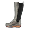 ZOEY - Stiefelette Damen woody Schuhe. Damen Stiefelette mit Absatz. Damenclogs, Damen Clogs - Clogs Damen. Holzschuhe für Damen, Holzclogs, Damen Pantoletten mit Holzsohle. Damen Stiefelette kaufen. Farbe: titan (metallic-leder)