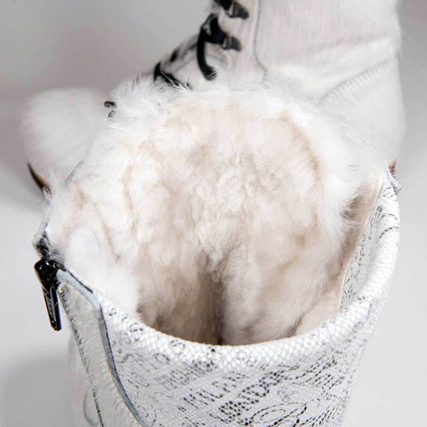 Woody Damenstiefel Mit Lammfellfutter Woody ROSE Naturfell Schwarz ☛ Stiefel 42 ☛ SALE ALPAKA MEHR